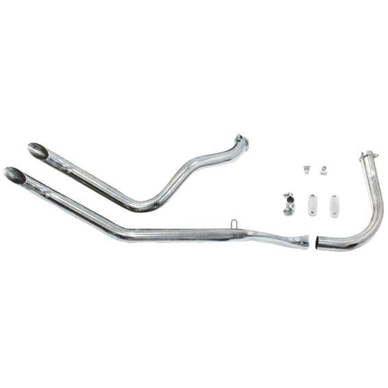 Upswept head pipes - Gooseneck. over Transmission