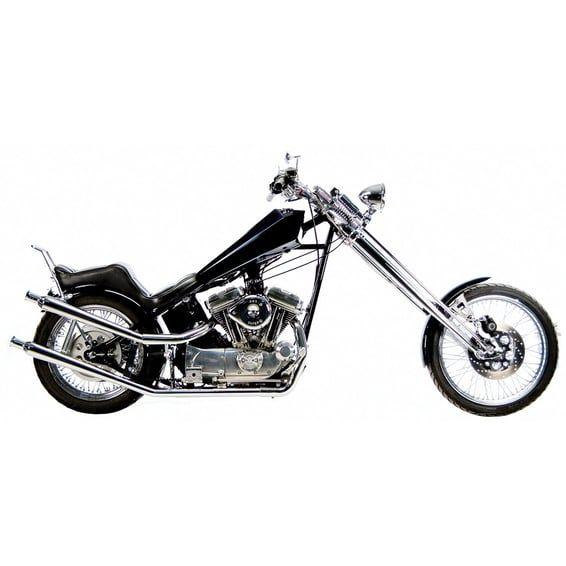 Upswept head pipes. S-pipe - around oil tank