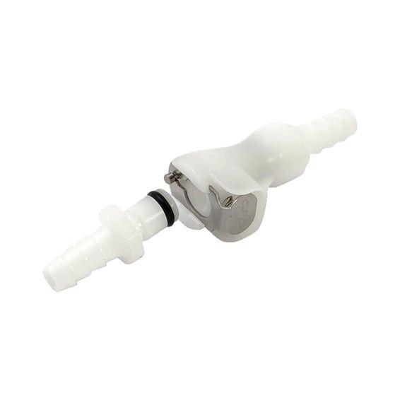 fuel hose connector. 1/4" I.D. Single shut off