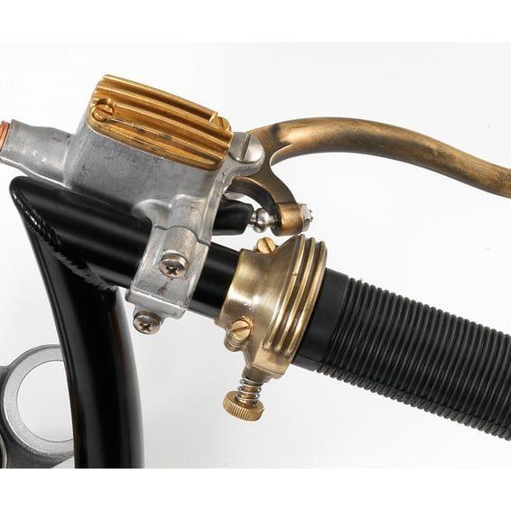K-Tech DeLuxe external throttle housing. Raw brass