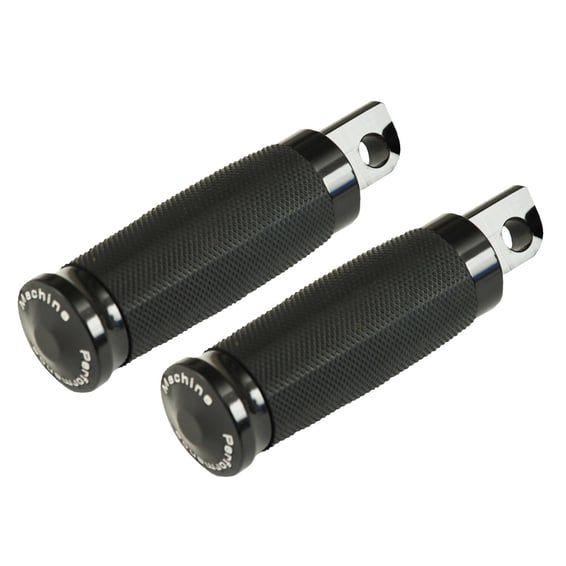 PM, Contour rubber wrapped foot pegs. Black