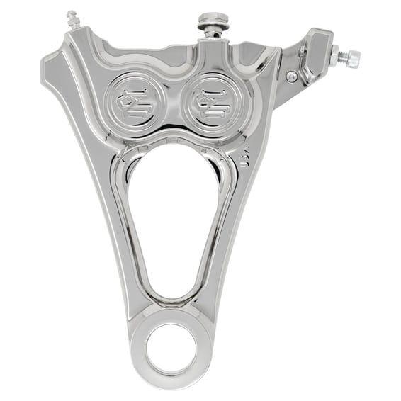 PM, 4-piston one-piece caliper/bracket, rear. Chrome