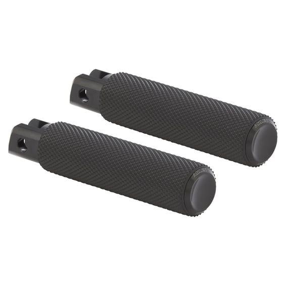 Knurled passenger footpegs. Black