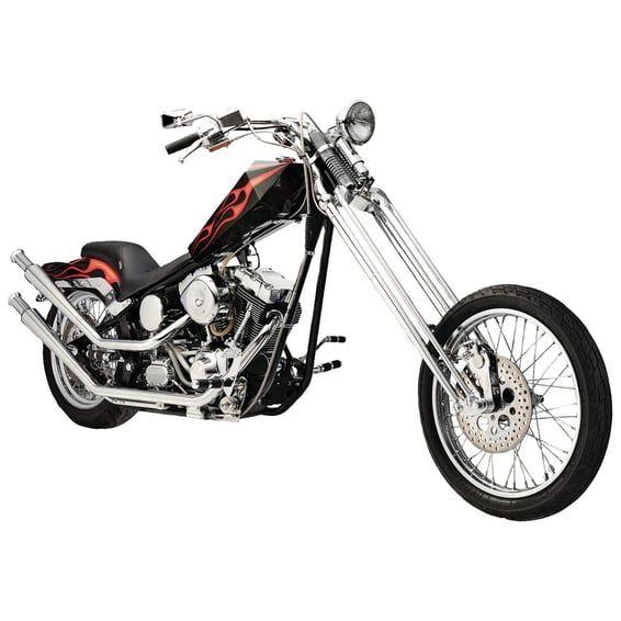 Upswept head pipes. S-pipe - around oil tank