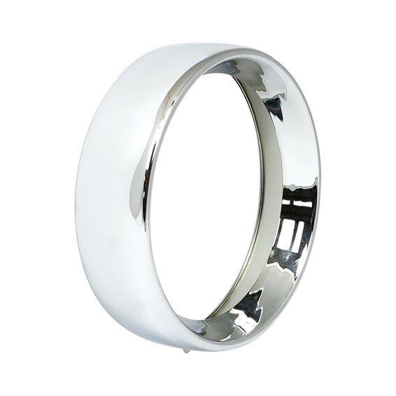 Recessed trim ring. 7" headlamp. Chrome