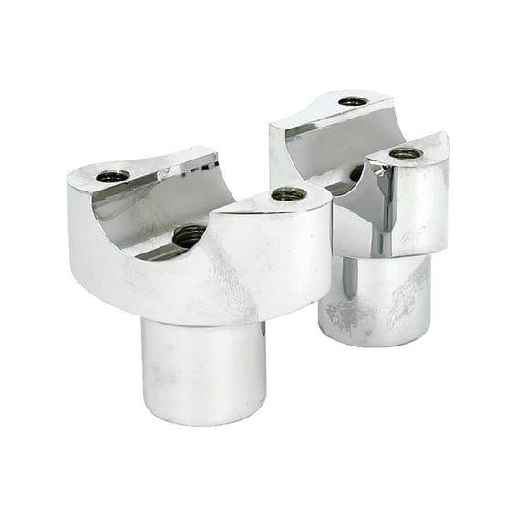 Forged aluminum risers straight, 2" rise. Chrome