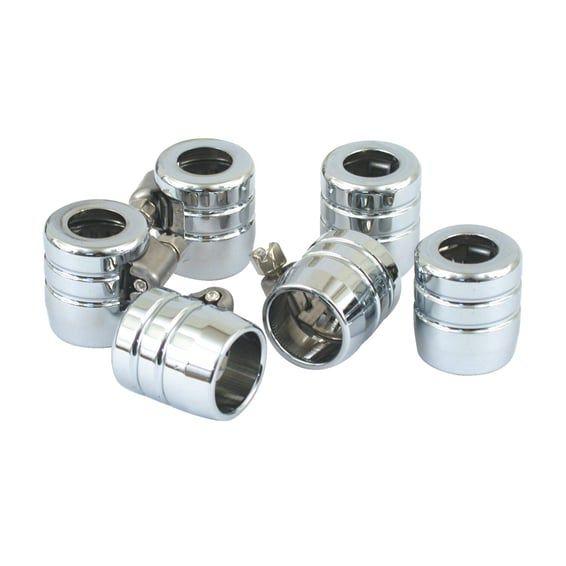 Smooth hose clamps, 3/8". Chrome Grooved