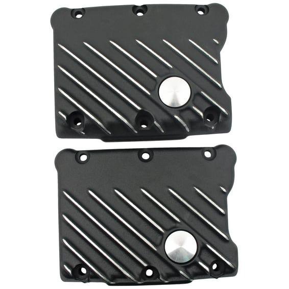 Twin Cam Snatch rocker cover set. Black Cut