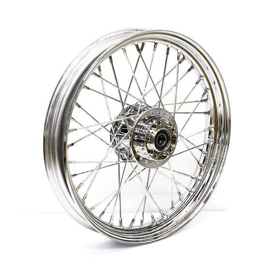 2.50 x 19 front wheel 40 spokes chrome