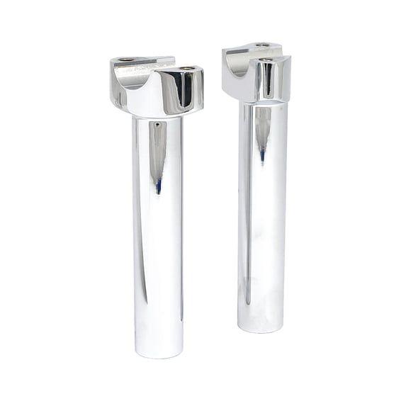Forged aluminum risers straight, 6-1/2" rise. Chrome