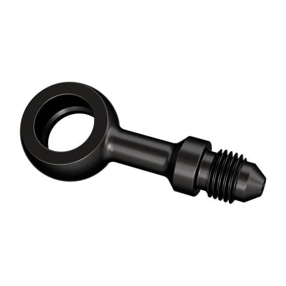 Banjo fitting black straight 12mm