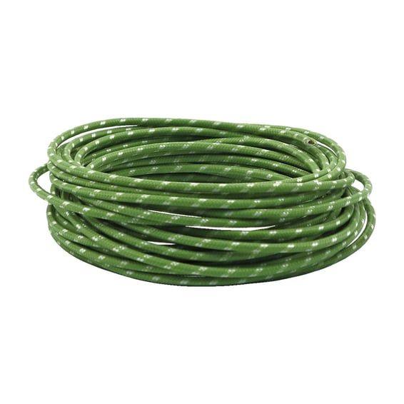 Classic cloth covered wiring, 25ft. roll. Green/white
