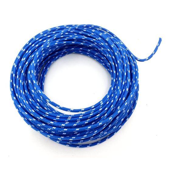 Classic cloth covered wiring, 25ft. roll. Blue/white