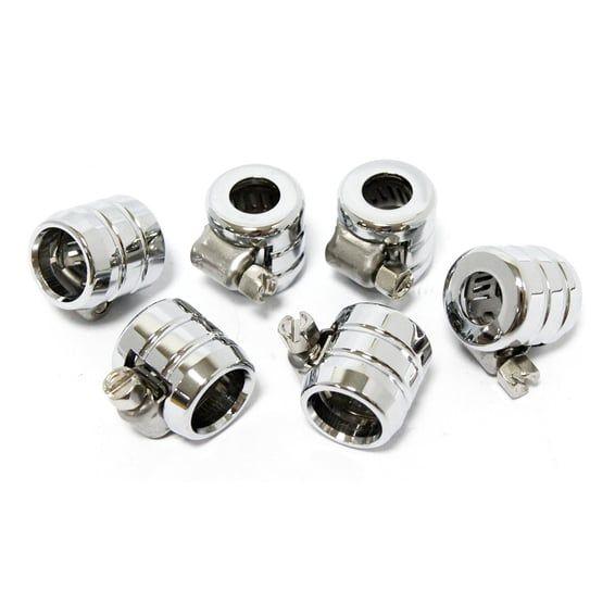 Smooth hose clamps, 1/4". Chrome Grooved