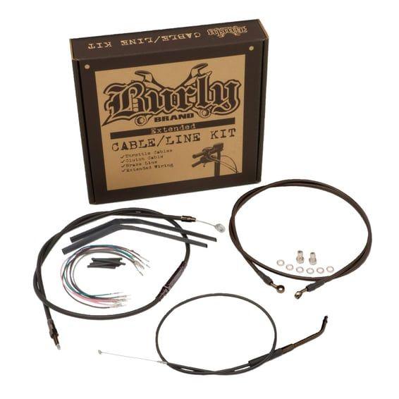 Extended cable/Line kit for 12" apehangers. Black