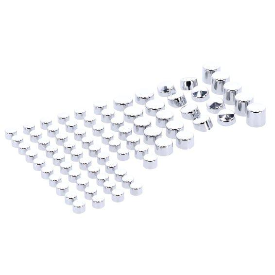 Smoothtopps, push-on cover set (76pc). Chrome
