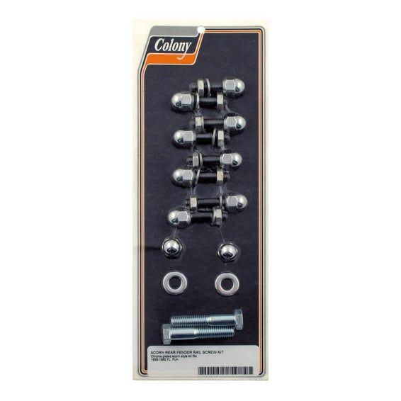 rear fender rail screw kit. Chrome