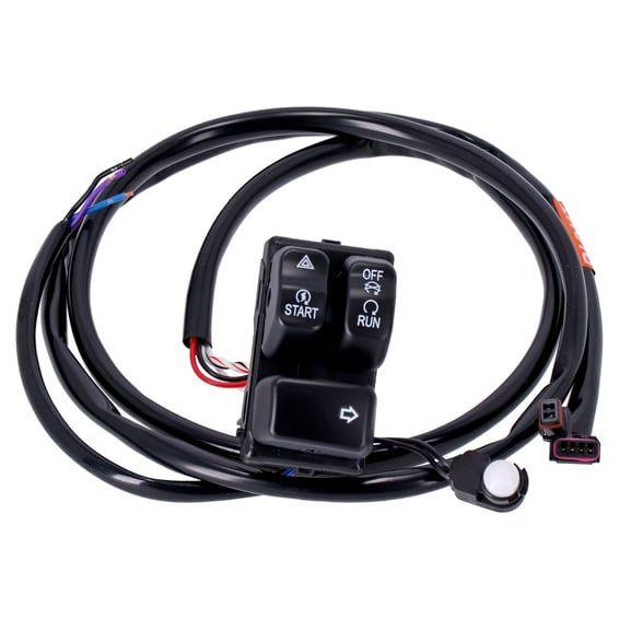 Handlebar switch & wiring kit, brake side. Black