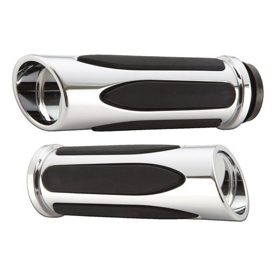Billet deep cut comfort grips chrome