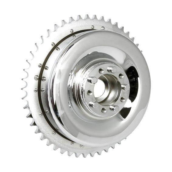 58-62 B.T. Rear brake drum & sprocket. Chrome