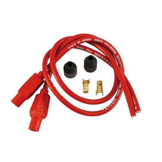 8mm carbon core univ. spark plug wire set. Red