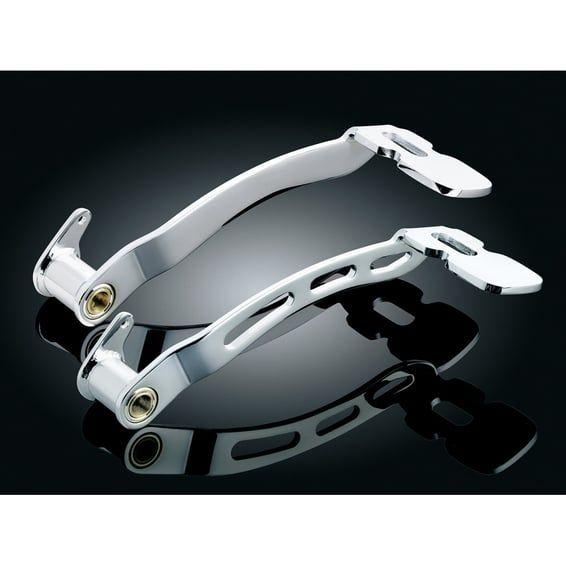 Smooth extended brake pedal. Chrome
