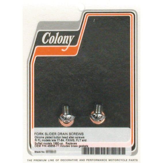 fork slider drain screws. Chrome Button head
