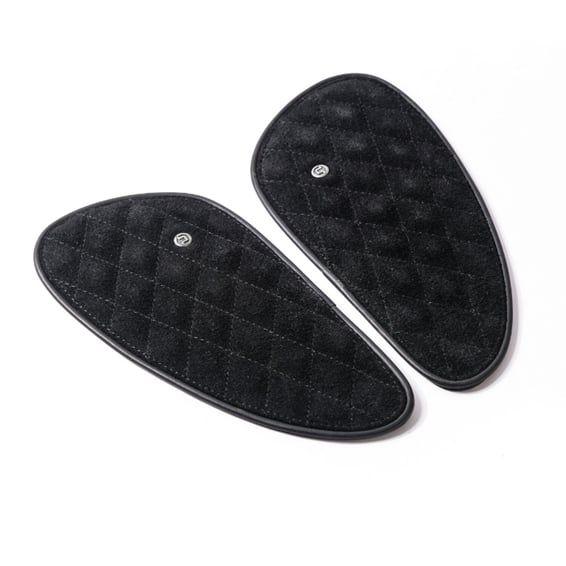Trip Machine, Diamond leather gas tank pad set. Black suede
