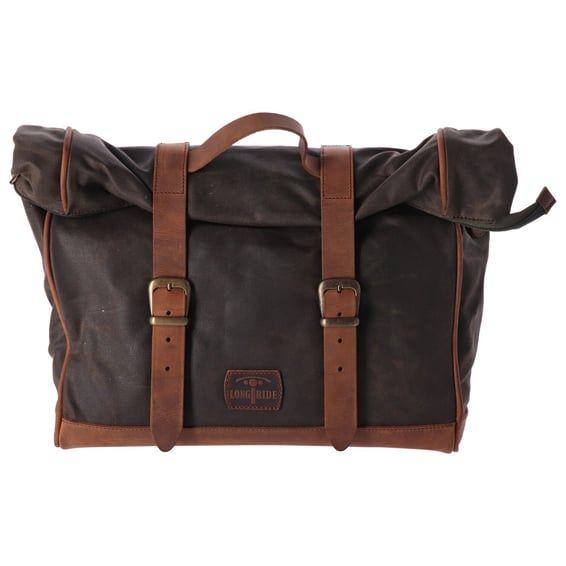 click-on Old Chopper saddlebag waxed cotton. Khaki