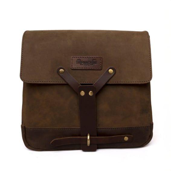 Trip Machine, Messenger bag. Tobacco brown