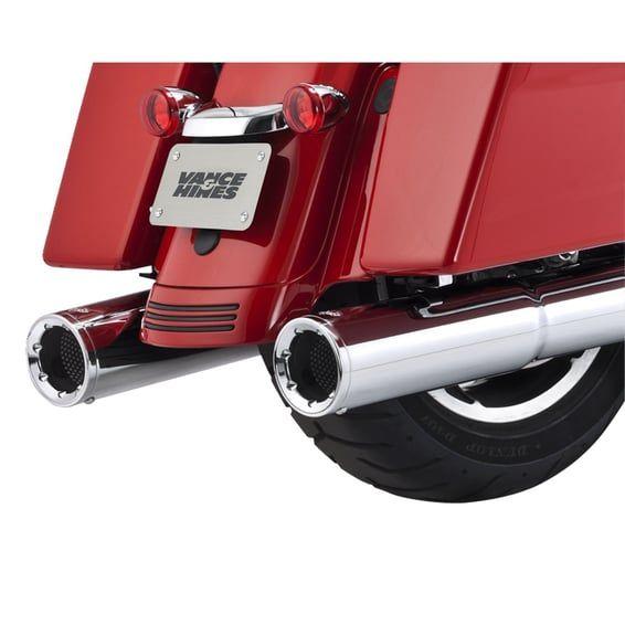 Hi-Output slip-on mufflers. Chrome