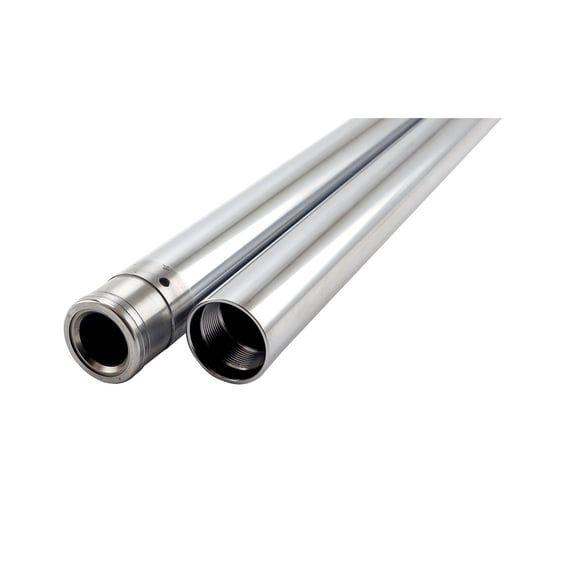 Fork tubes 39mm, 27-3/8". show chrome