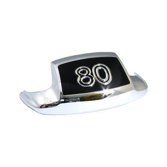 Front fender tip '80'. Chrome/black