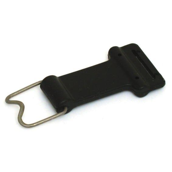 Battery hold down strap. Front, rubber