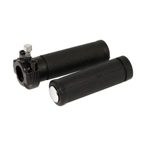 OEM style throttle assembly with grips, dual cable. Black