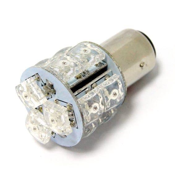 Superflux LED miniature bulb. Red light, std base