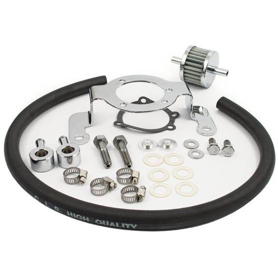 Air cleaner adapter bracket kit. Chrome