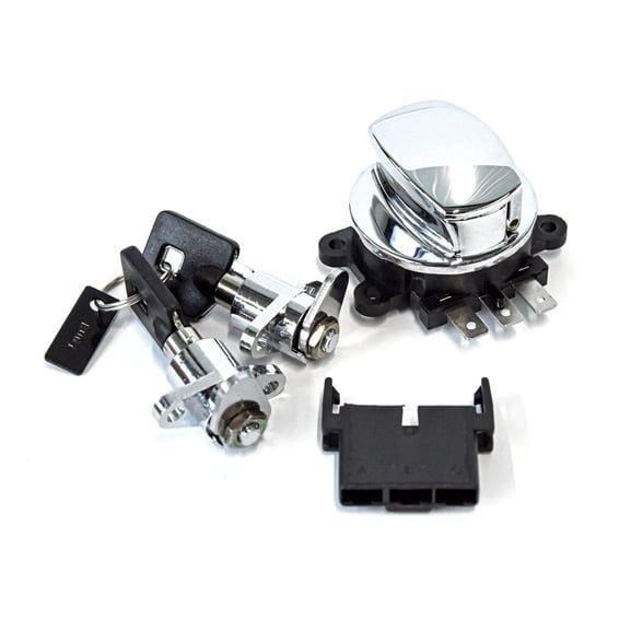 FLHR ignition switch & saddlebag lock kit. Chrome