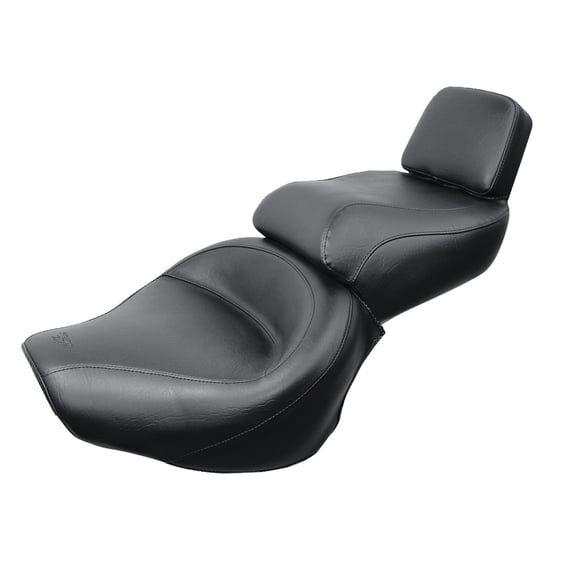 wide touring vintage seat plain black