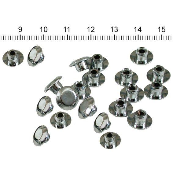 Push-in mushroom allen head plugs 1/4". Chrome