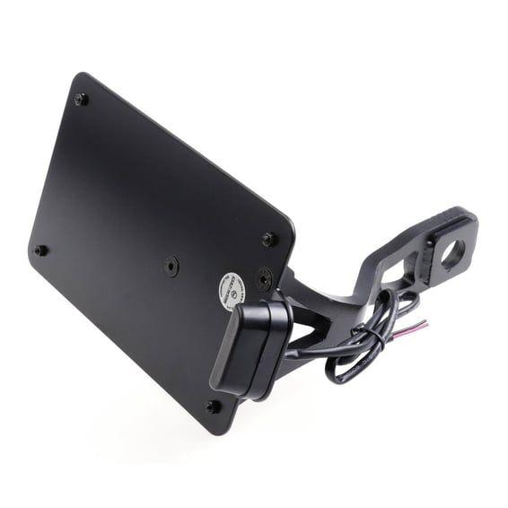 side mount license plate bracket black. FR