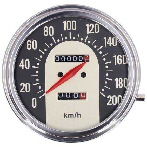 FL speedometer, '62-67 electra face', black/gold. 1:1 kmh