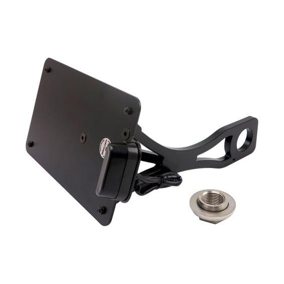 side mount license plate bracket, black. France