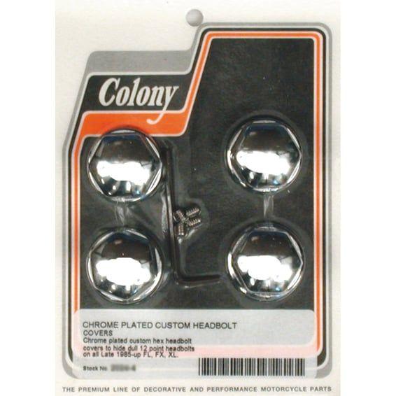 head bolt cover kit. Custom hex domed, chrome