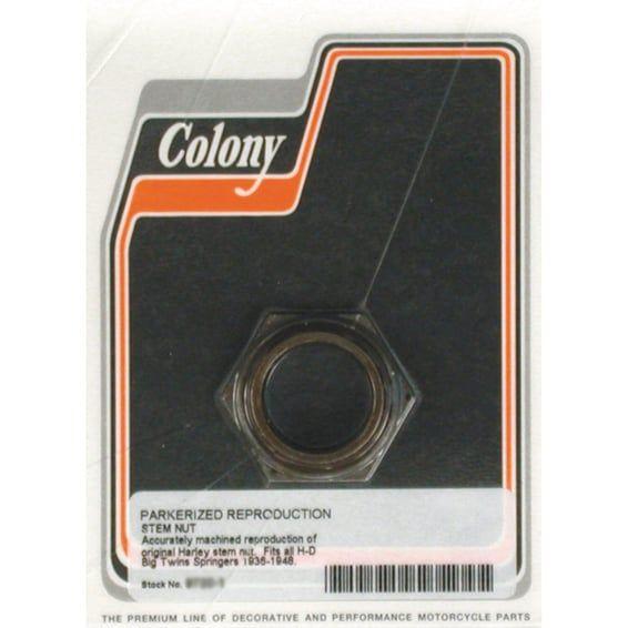 Springer fork stem nut. Black