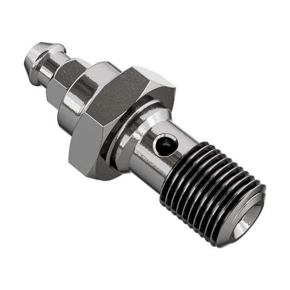 3/8-24 banjo bolt w/bleed nipple. Stainless Steel