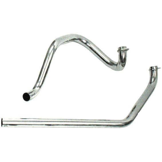 Independent dual head pipes. Chrome
