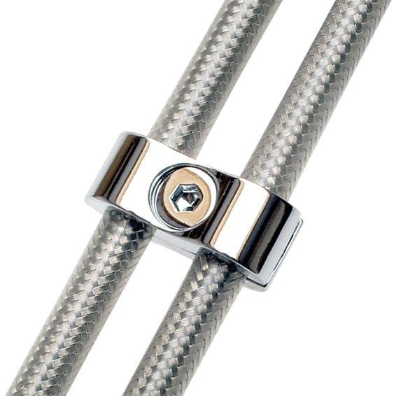 throttle / idle cable clamp. Chrome, 7mm