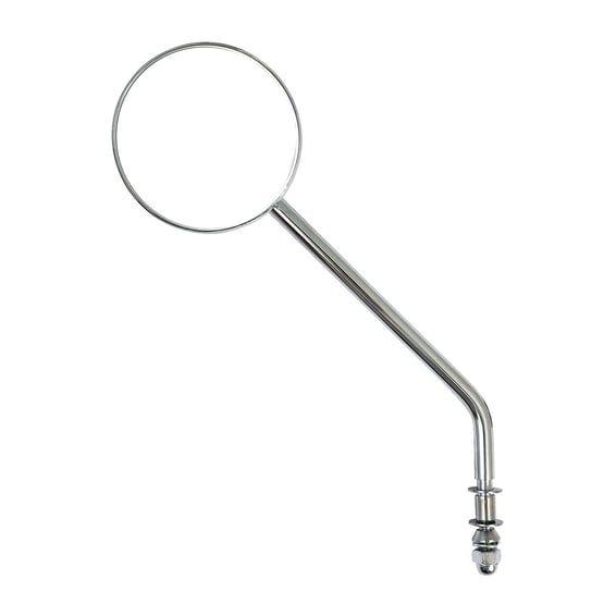 Steel 3" round mirror. Chrome, long stem