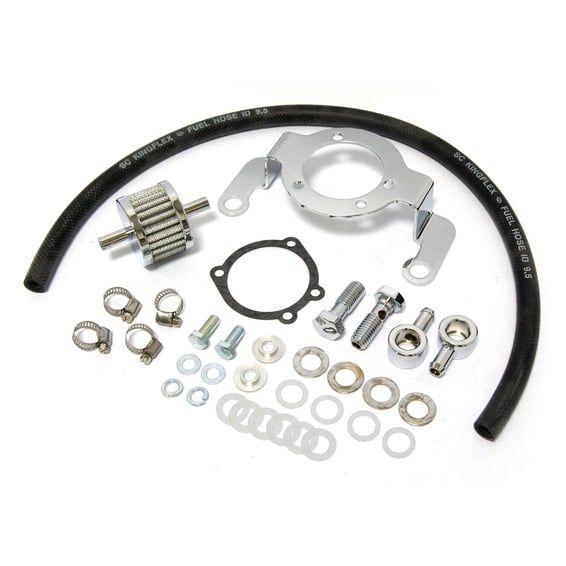 Air cleaner adapter bracket kit. Chrome